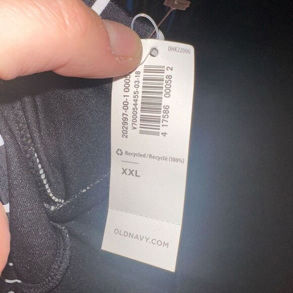 Old Navy black & white striped modest one piece swimsuit - Picture 3 of 3